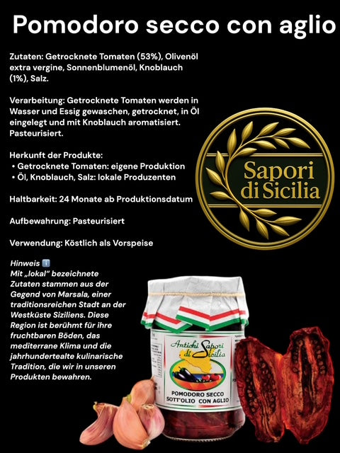 Getrocknete Tomaten mit Knoblauch 280g