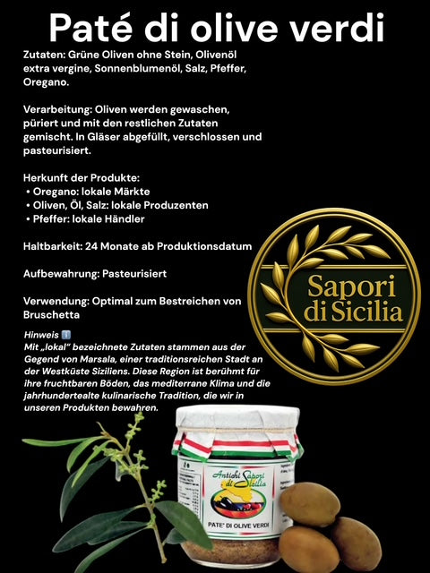 Grüne Olivenpastete 180g