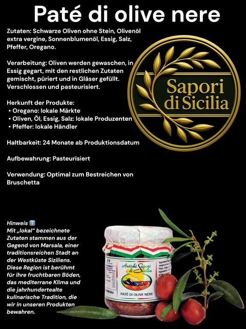 Schwarze Olivenpastete 180 gr